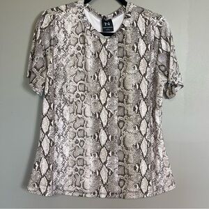 Naked Wardrobe Snakeskin Top Size 2X Short Sleeve Stretch Y2K Casual Animal